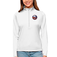 New York Islanders Antigua Women's Tribute Quarter-Zip Pullover Top - White | NHL online