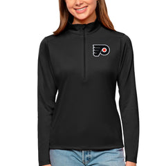 Philadelphia Flyers Antigua Women's Tribute Quarter-Zip Pullover Top - Black | NHL near me