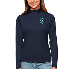 Seattle Kraken Antigua Women's Tribute Quarter-Zip Pullover Top - Navy | NHL sale