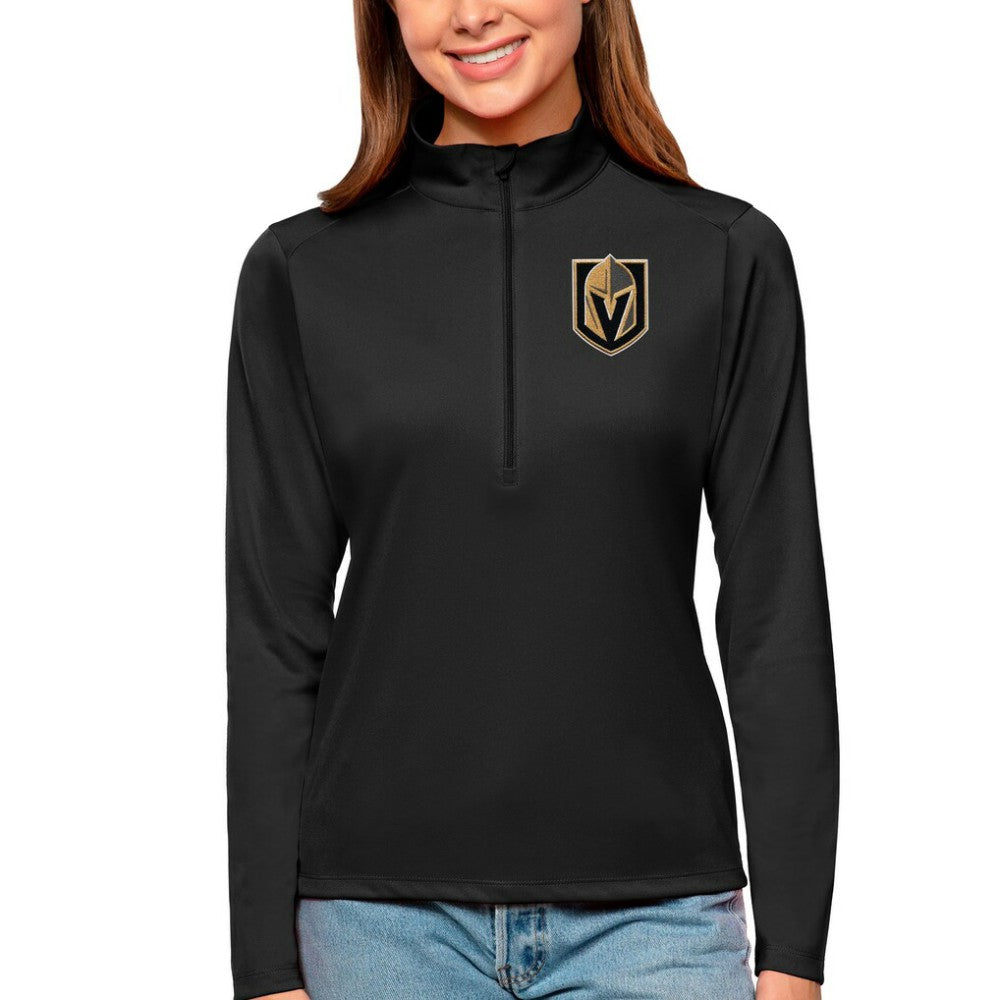 Vegas Golden Knights Antigua Women's Tribute Quarter-Zip Pullover Top - Black | NHL near me
