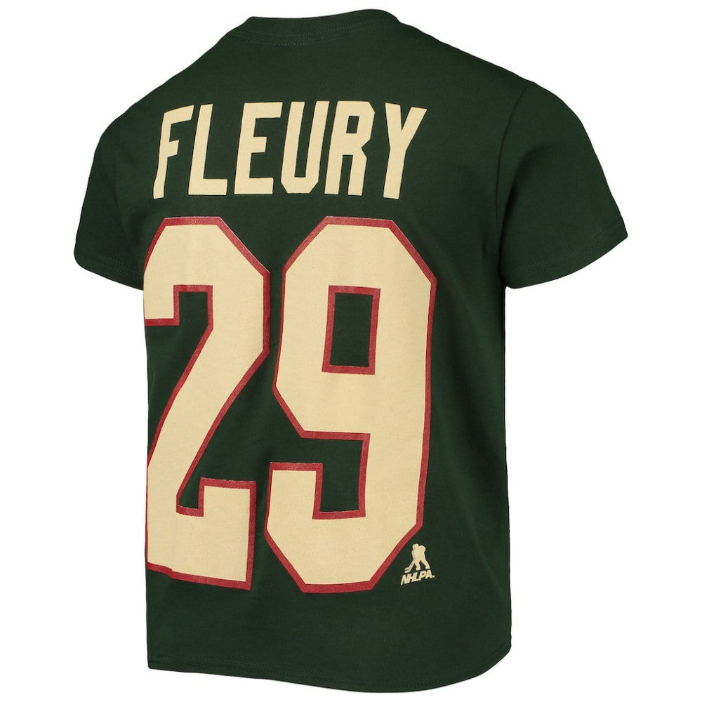 Marc-Andre Fleury Minnesota Wild Youth Player Name & Number T-Shirt - Green | NHL near me
