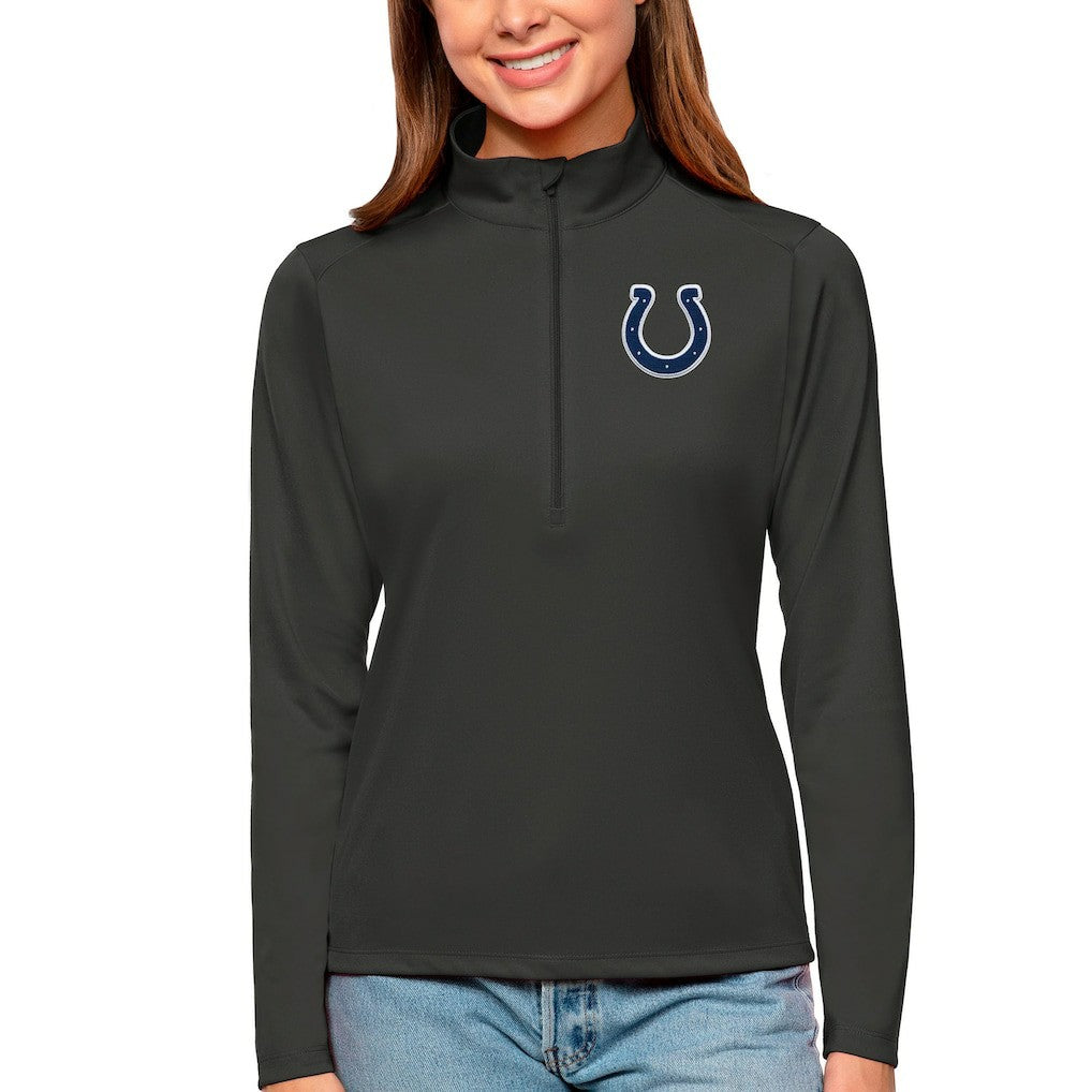 Indianapolis Colts Antigua Women's Tribute Half-Zip Top - Charcoal - NFL