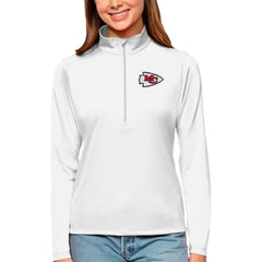 Kansas City Chiefs Antigua Women's Tribute Half-Zip Top - White - NFL