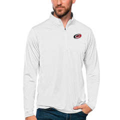 Carolina Hurricanes Antigua Tribute Quarter-Zip Pullover Top - White | NHL Lifestyle