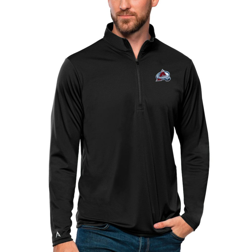 Colorado Avalanche Antigua Tribute Quarter-Zip Pullover Top - Black | NHL Lifestyle