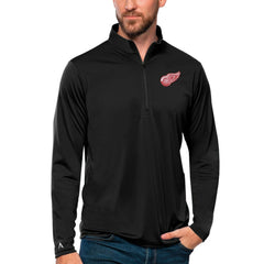 Detroit Red Wings Antigua Tribute Quarter-Zip Pullover Top - Black | NHL near me