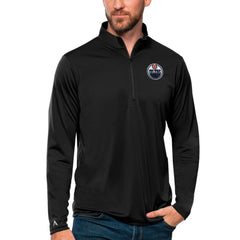 Edmonton Oilers Antigua Tribute Quarter-Zip Pullover Top - Black | NHL discount