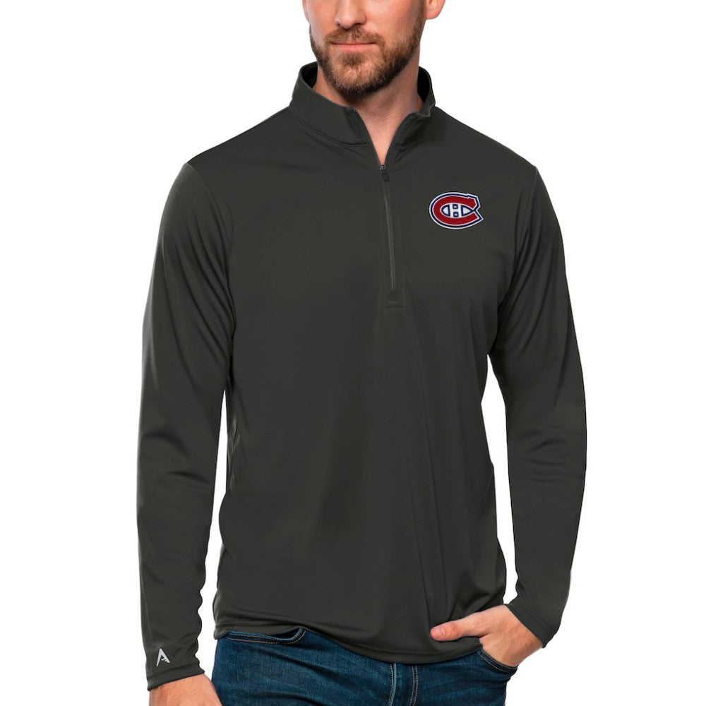Montreal Canadiens Antigua Tribute Quarter-Zip Pullover Top - Charcoal | NHL on sale