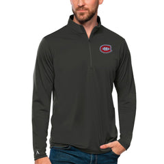 Montreal Canadiens Antigua Tribute Quarter-Zip Pullover Top - Charcoal | NHL on sale