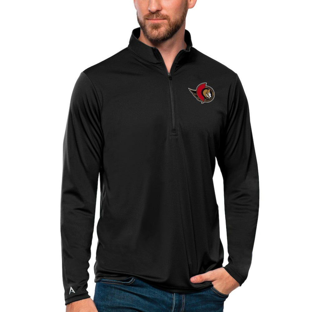 Ottawa Senators Antigua Tribute Quarter-Zip Pullover Top - Black | NHL discount