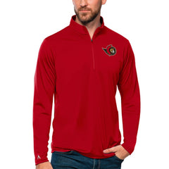 Ottawa Senators Antigua Tribute Quarter-Zip Pullover Top - Red | NHL Lifestyle