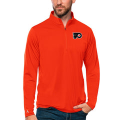 Philadelphia Flyers Antigua Tribute Quarter-Zip Pullover Top - Orange | NHL Clearance