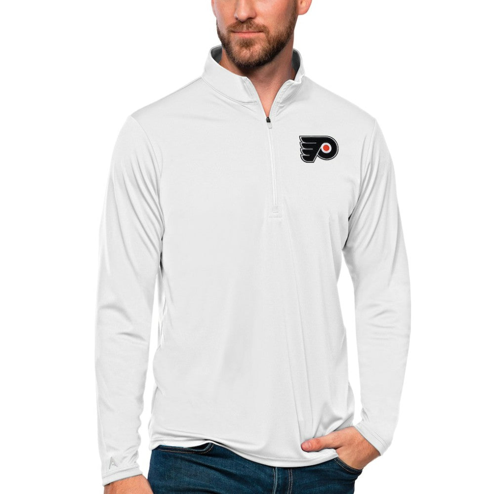 Philadelphia Flyers Antigua Tribute Quarter-Zip Pullover Top - White | NHL online