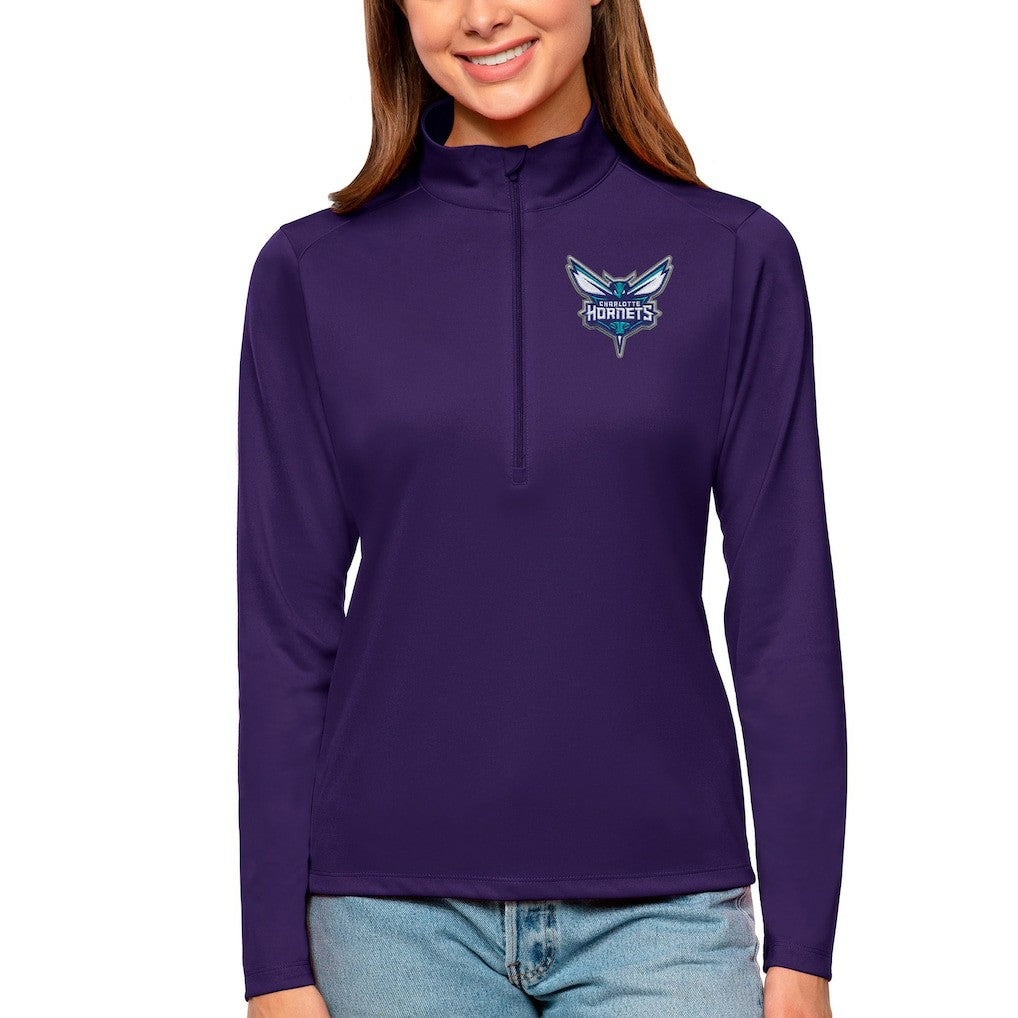 Charlotte Hornets Antigua Women's Tribute Half-Zip Top Purple