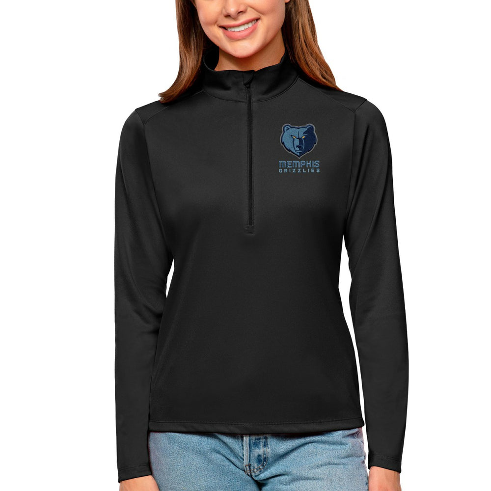 Memphis Grizzlies Antigua Women's Tribute Half-Zip Top Black