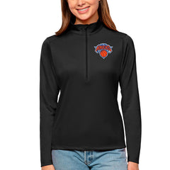 New York Knicks Antigua Women's Tribute Half-Zip Top Black