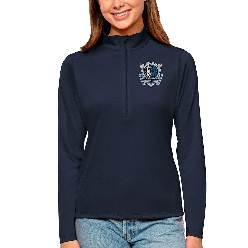 Dallas Mavericks Antigua Women's Tribute Half-Zip Top Navy