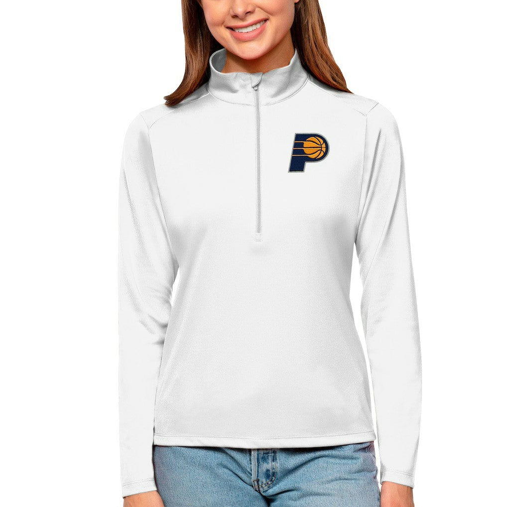 Indiana Pacers Antigua Women's Tribute Half-Zip Top White