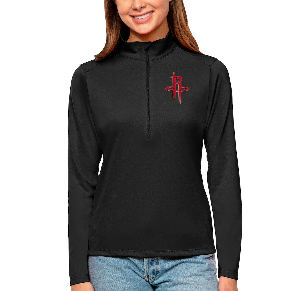 Houston Rockets Antigua Women's Tribute Half-Zip Top Black