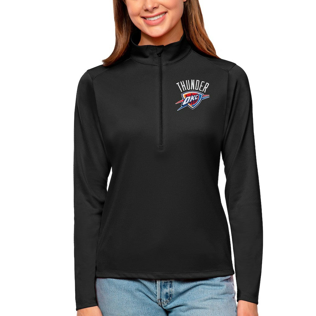 Oklahoma City Thunder Antigua Women's Tribute Half-Zip Top Black
