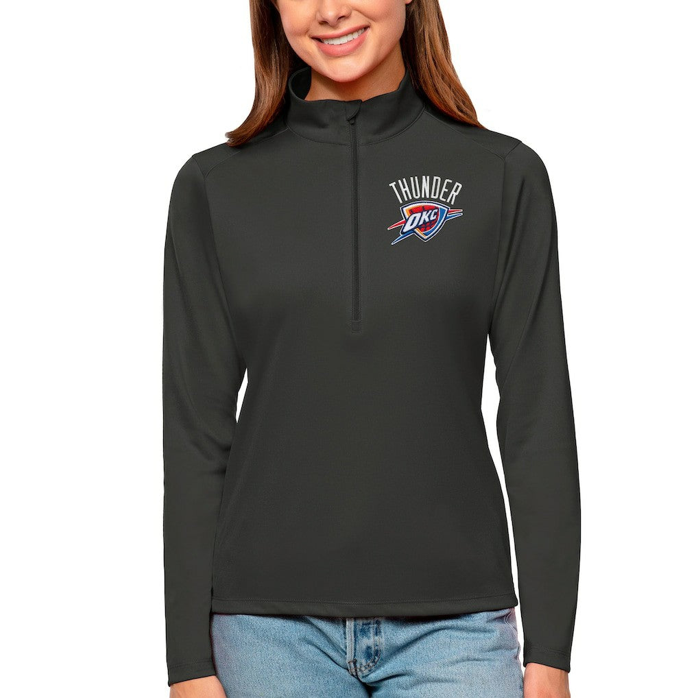 Oklahoma City Thunder Antigua Women's Tribute Half-Zip Top Charcoal