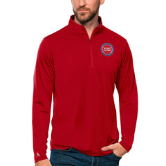 Detroit Pistons Antigua Tribute Quarter-Zip Pullover Top Red