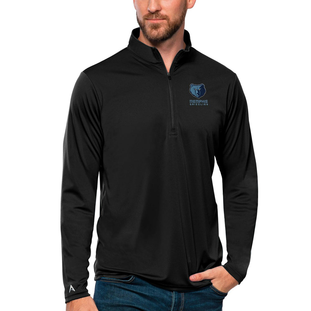 Memphis Grizzlies Antigua Tribute Quarter-Zip Pullover Top Black