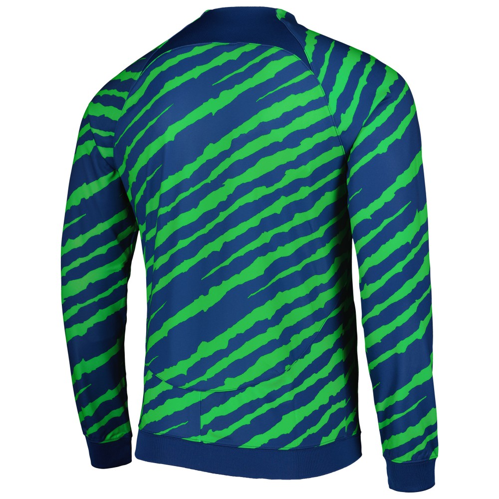 Nike - Brazil National Team 2022 Academy Pro Anthem Performance Raglan Full-Zip Jacket - Blue/Green