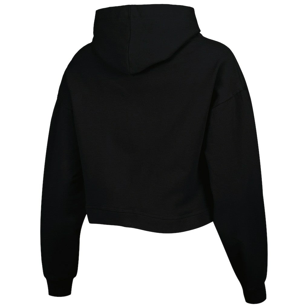 Brooklyn Nets Lusso Women's Layla World Tour Cropped Pullover Hoodie Black