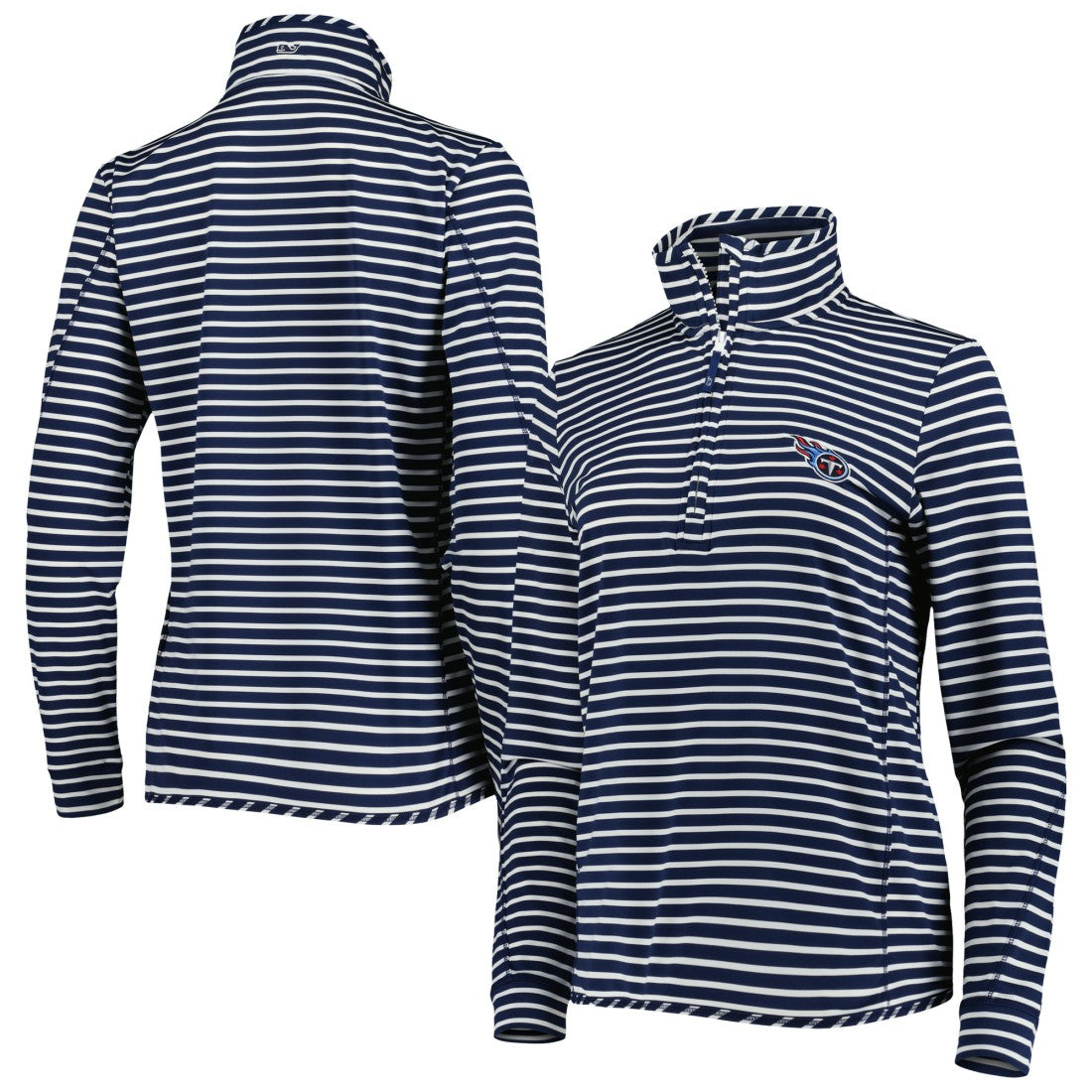 Tennessee Titans Vineyard Vines Women's Sankaty Shep Half-Zip Pullover Top - Navy - NFL