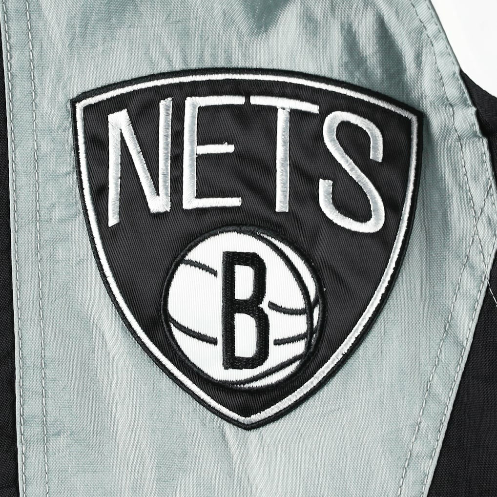 Brooklyn Nets Starter Body Check Raglan Hoodie Half-Zip Jacket Black