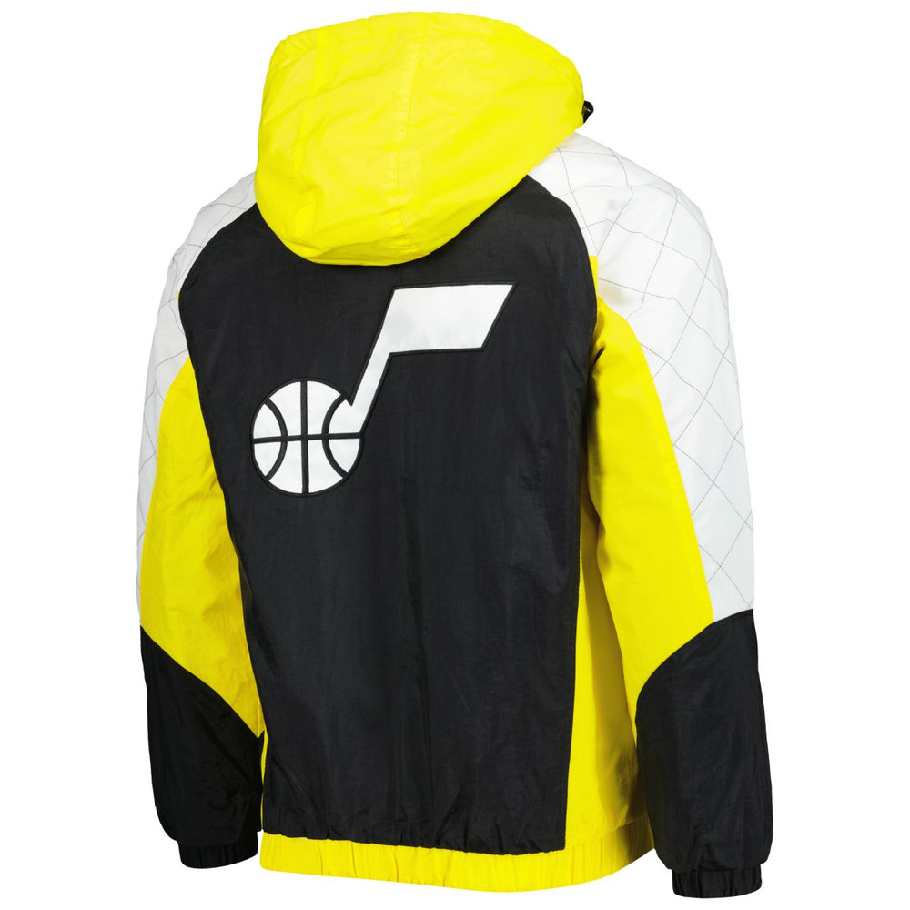 Utah Jazz Starter Body Check Raglan Hoodie Half-Zip Jacket Gold