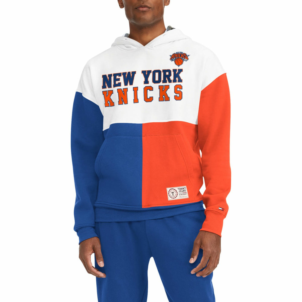 New York Knicks Tommy Jeans Andrew Split Pullover Hoodie White/Royal