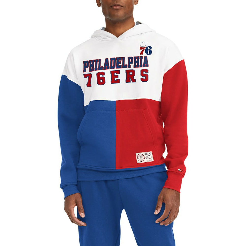 Philadelphia 76ers Tommy Jeans Andrew Split Pullover Hoodie White/Red