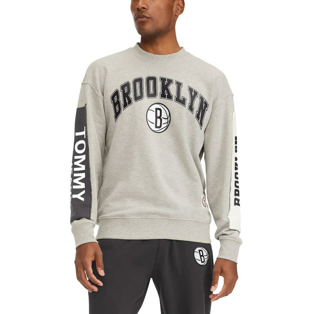 Brooklyn Nets Tommy Jeans James Patch Pullover Sweatshirt Gray