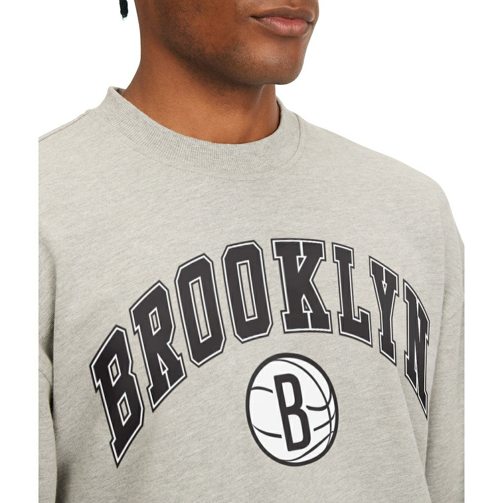 Brooklyn Nets Tommy Jeans James Patch Pullover Sweatshirt Gray