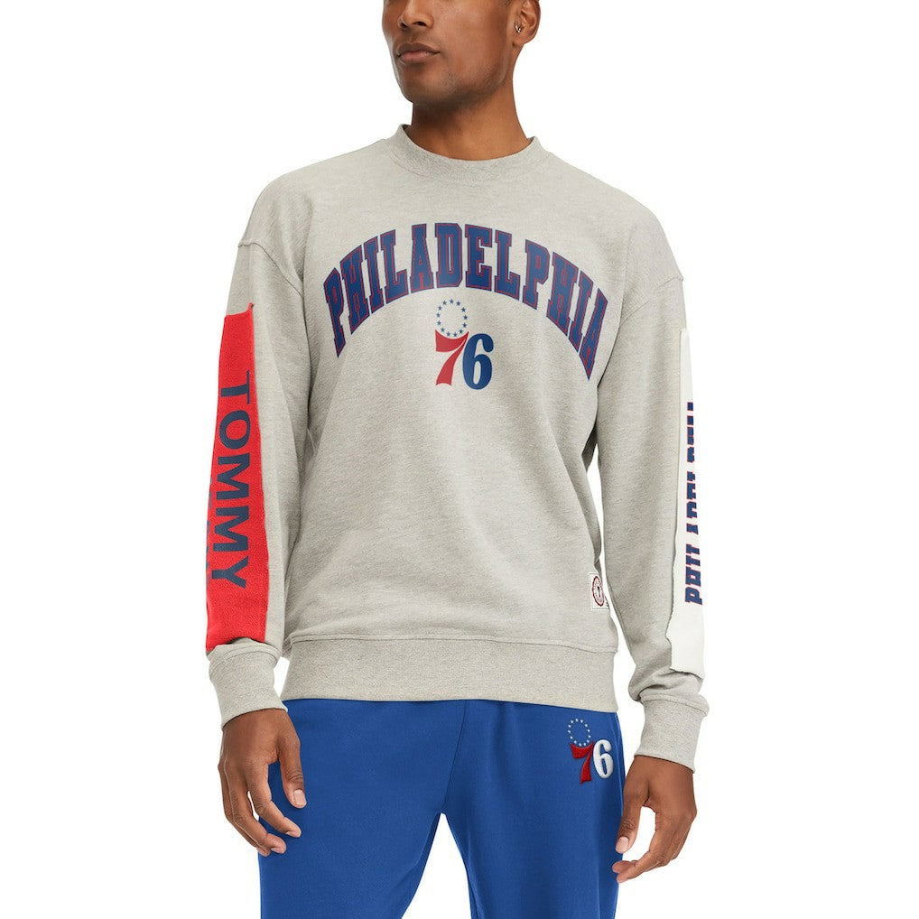 Philadelphia 76ers Tommy Jeans James Patch Pullover Sweatshirt Gray