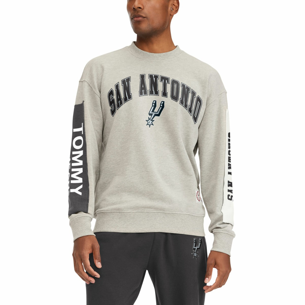 San Antonio Spurs Tommy Jeans James Patch Pullover Sweatshirt Gray