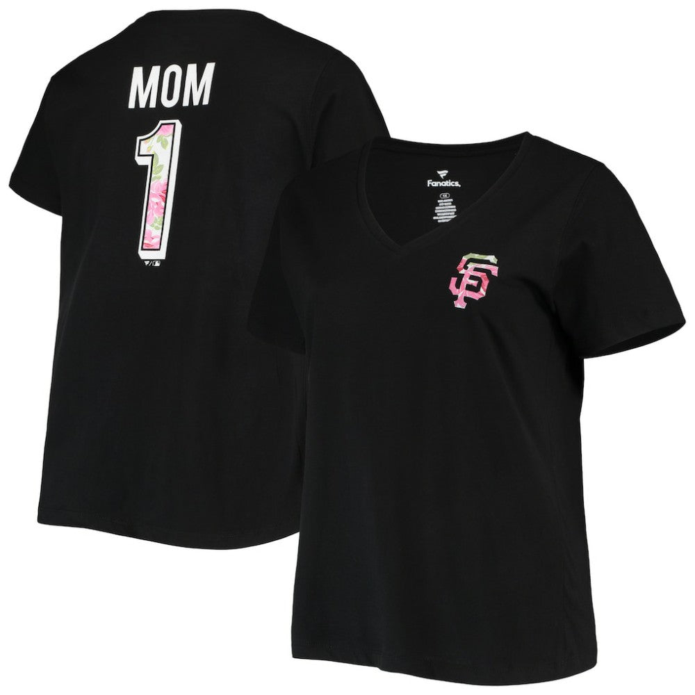 San Francisco Giants Women's Plus Size #1 Mom 2-Hit V-Neck T-Shirt for sale