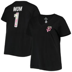 San Francisco Giants Women's Plus Size #1 Mom 2-Hit V-Neck T-Shirt for sale