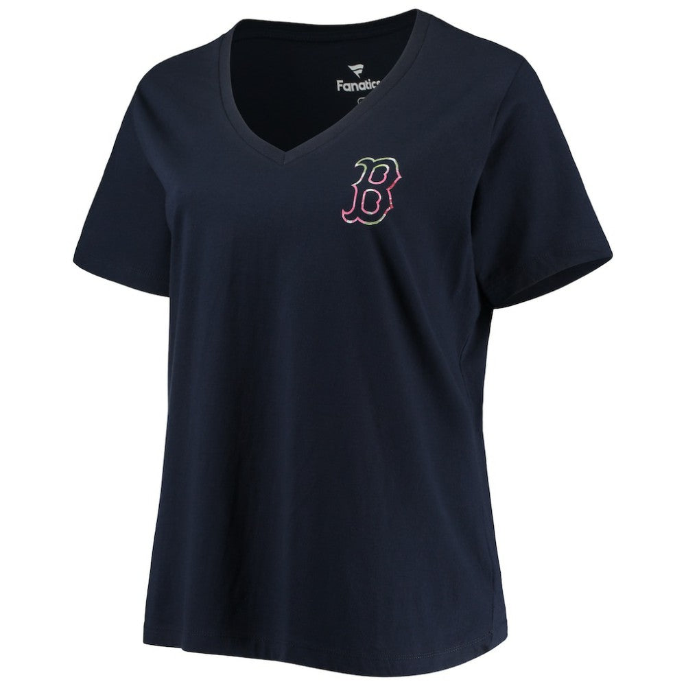Boston Red Sox Women's Plus Size #1 Mom 2-Hit V-Neck T-Shirt Online