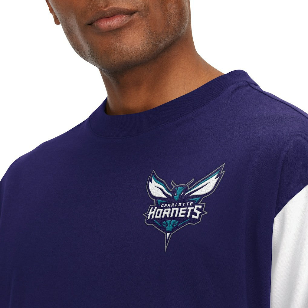 Charlotte Hornets Tommy Jeans Richie Color Block Long Sleeve T-Shirt Purple