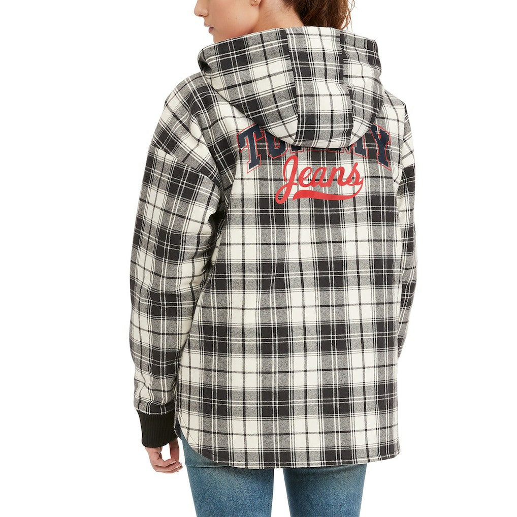 Brooklyn Nets Tommy Jeans Women's Molly Flannel Full-Zip Hoodie Black/Cream