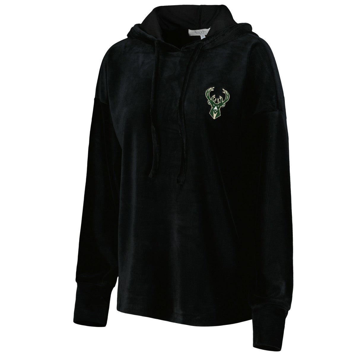 Milwaukee Bucks Touch Women's End Line Velour Pullover Hoodie Black
