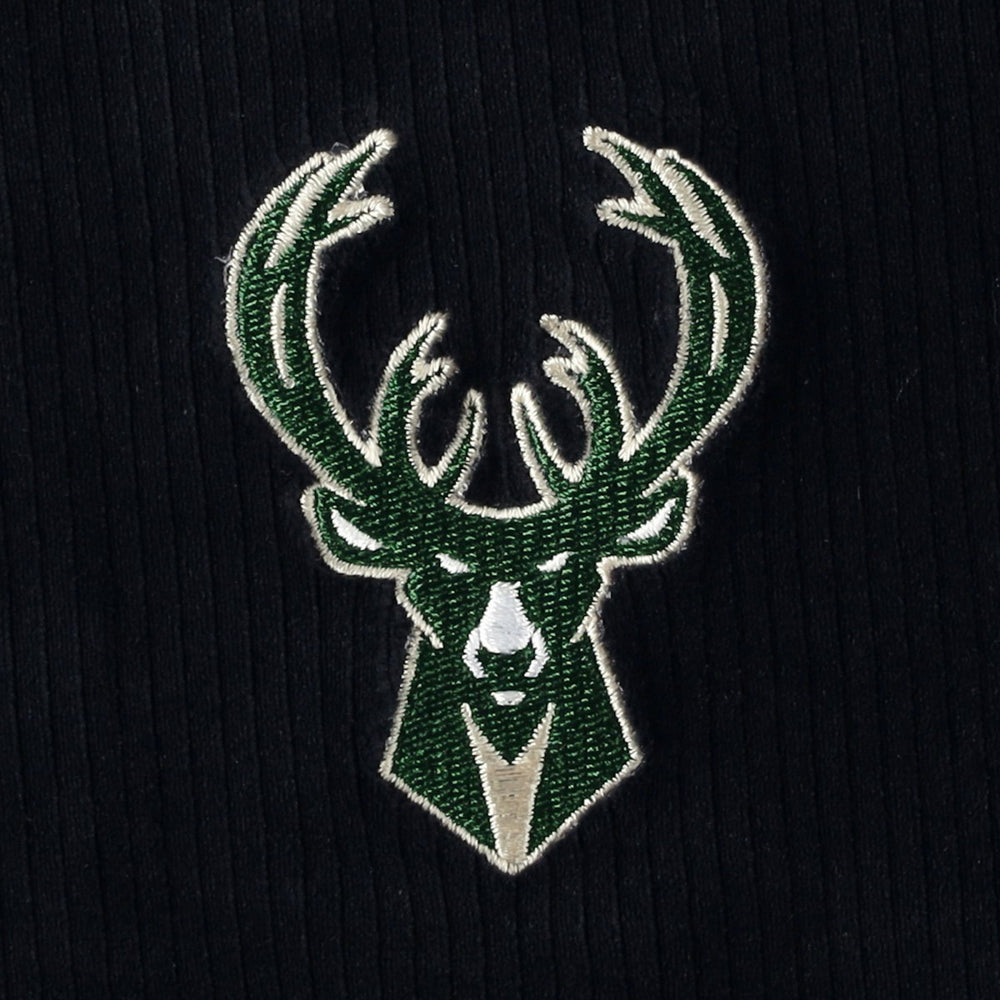 Milwaukee Bucks Touch Women's End Line Velour Pullover Hoodie Black