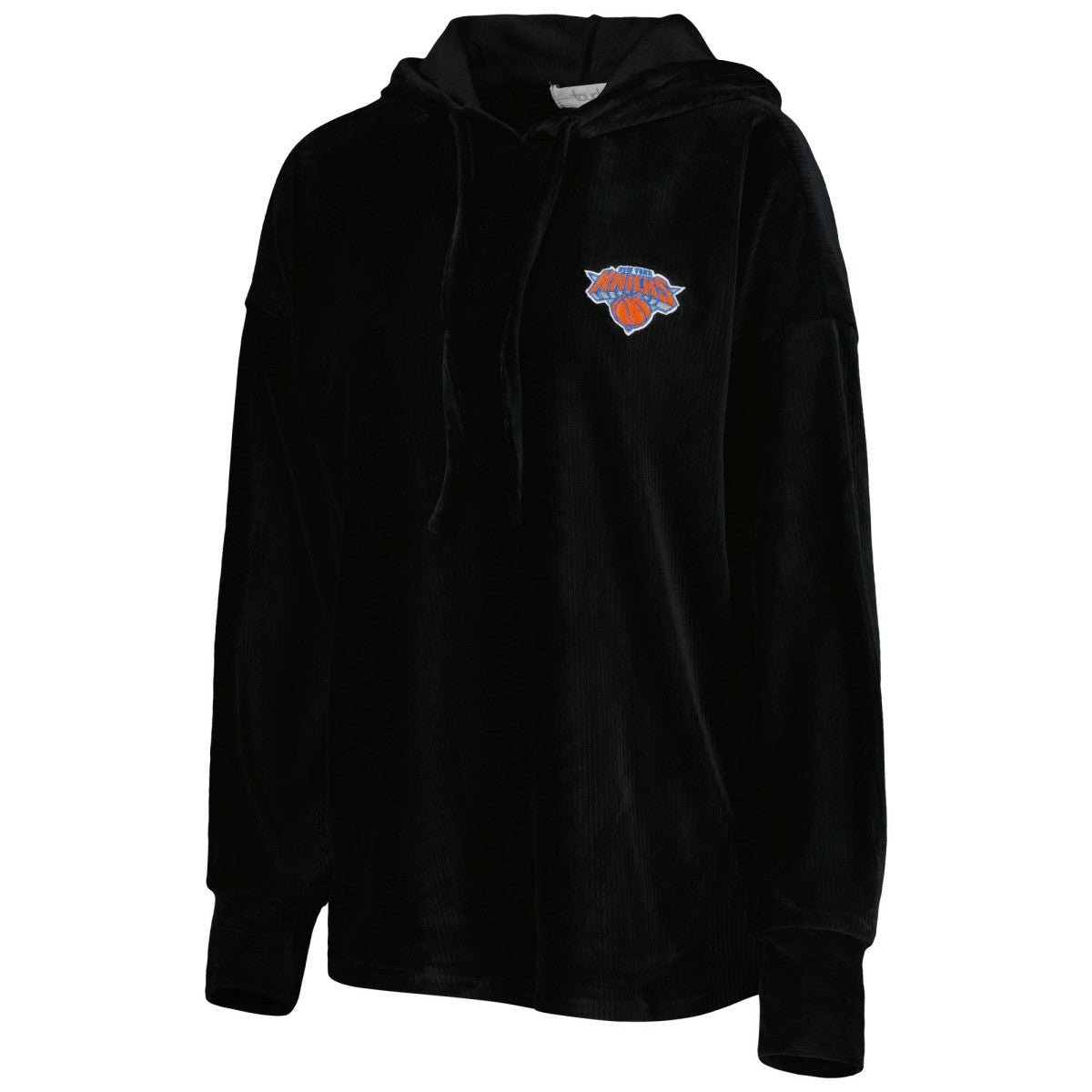 New York Knicks Touch Women's End Line Velour Pullover Hoodie Black