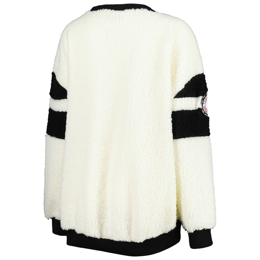 Brooklyn Nets Tommy Jeans Women's Mindy Sherpa Pullover Sweatshirt Oatmeal/Black