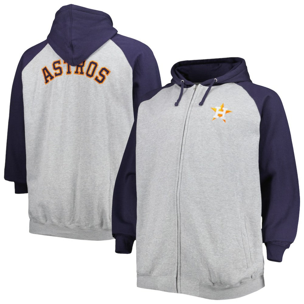 Houston Astros Big & Tall Raglan Full-Zip Hoodie Sale