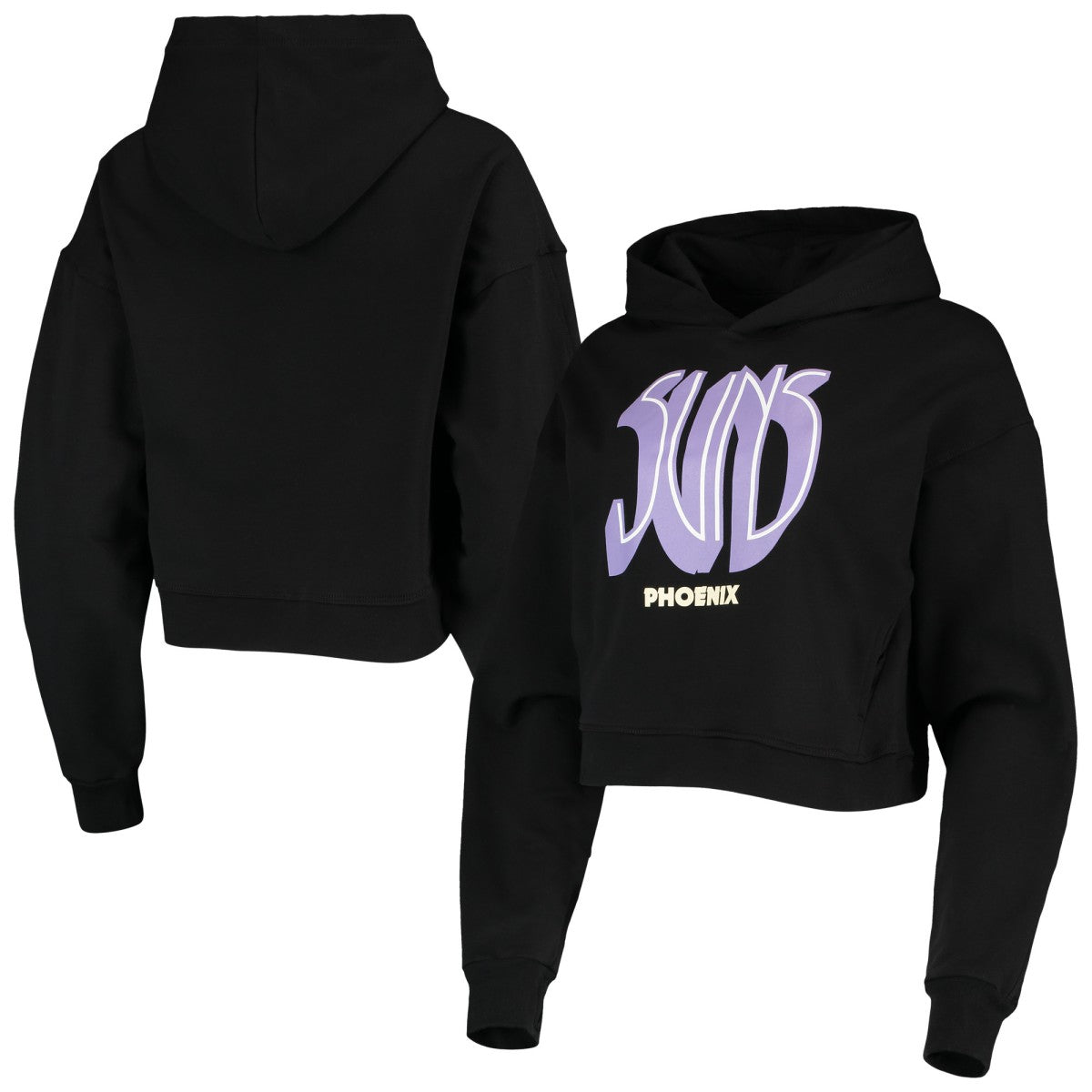 Phoenix Suns Lusso Women's Layla World Tour Cropped Pullover Hoodie Black