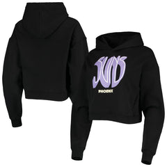 Phoenix Suns Lusso Women's Layla World Tour Cropped Pullover Hoodie Black